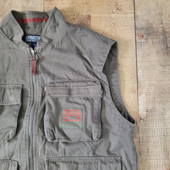 Structure USA Men's Utility Green Vest Size M - Picture 6 of 15